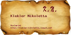 Klekler Nikoletta névjegykártya