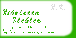nikoletta klekler business card